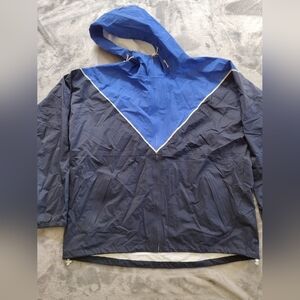 TORY BURCH SPORT Color Block Running Jacket, Cobalt Navy Blue, Size Large